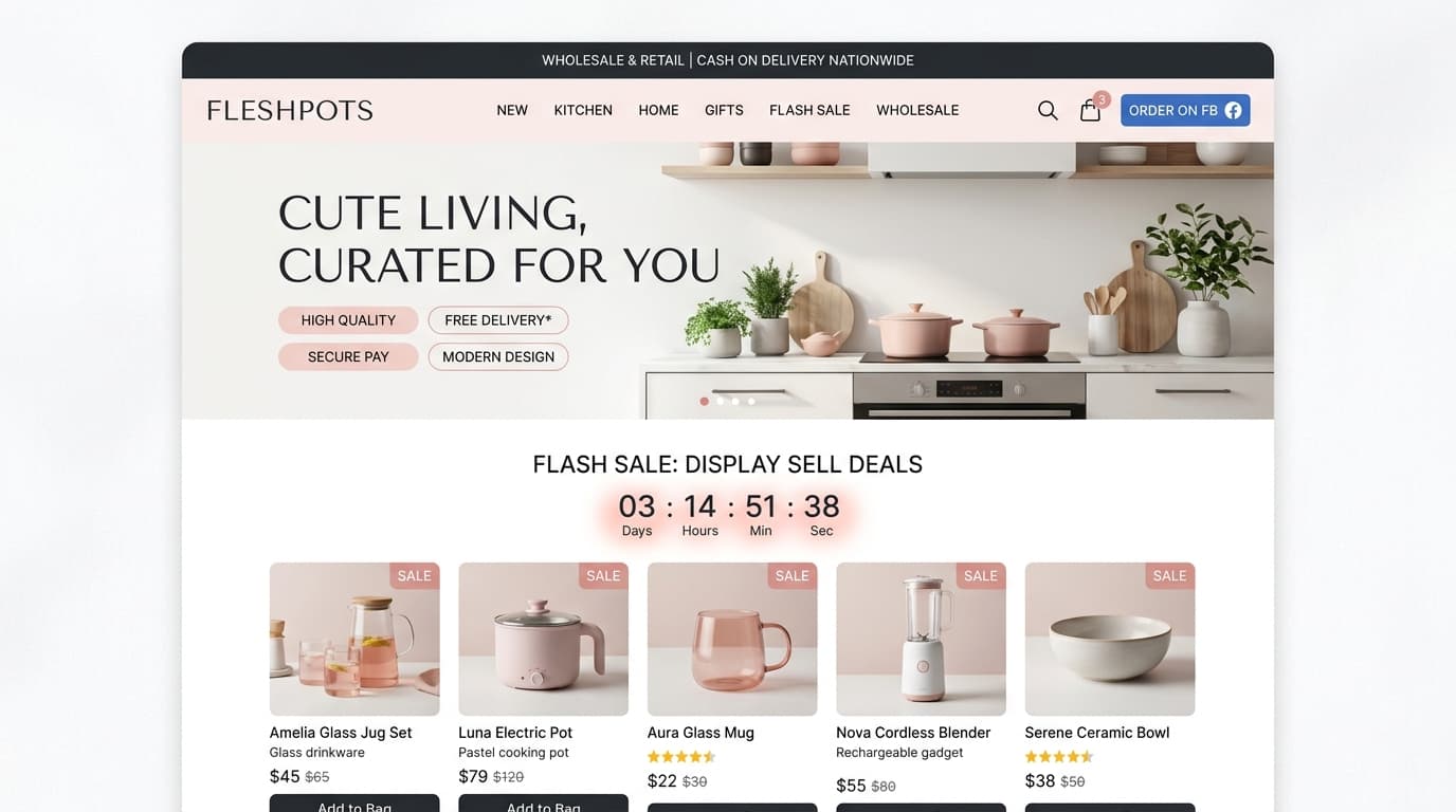 Nordic Living & Utensils live storefront preview